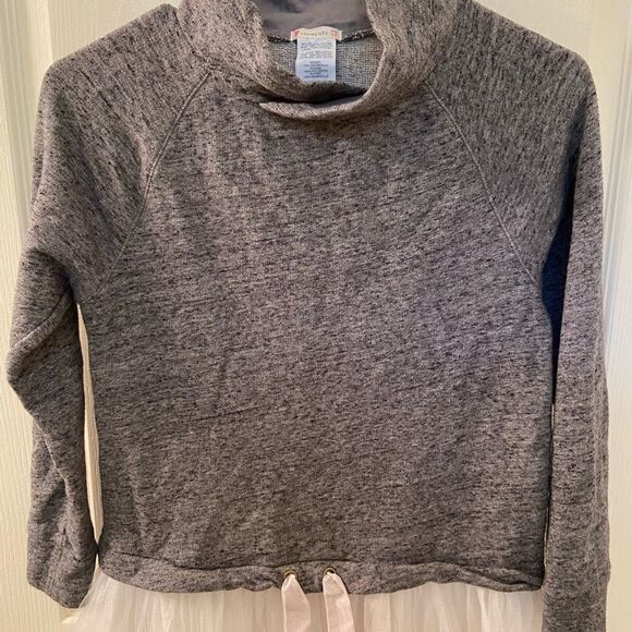 Crewcuts J Crew Gray Mockneck Sweatshirt Dress with Tulle Skirt Girls Size 14 - Picture 3 of 8